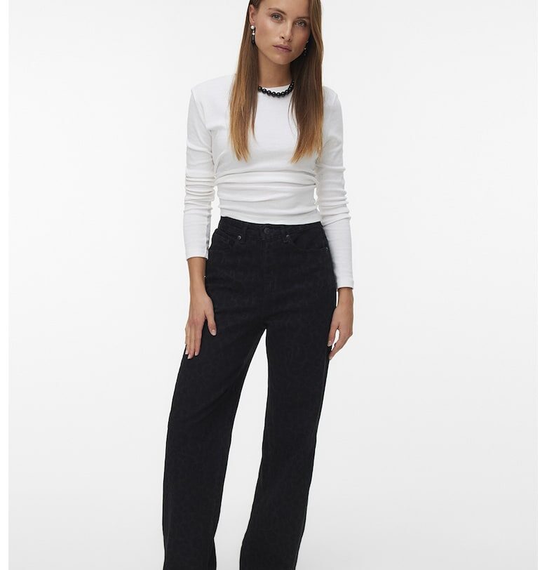 Прави дънки с животинска шарка Vero Moda