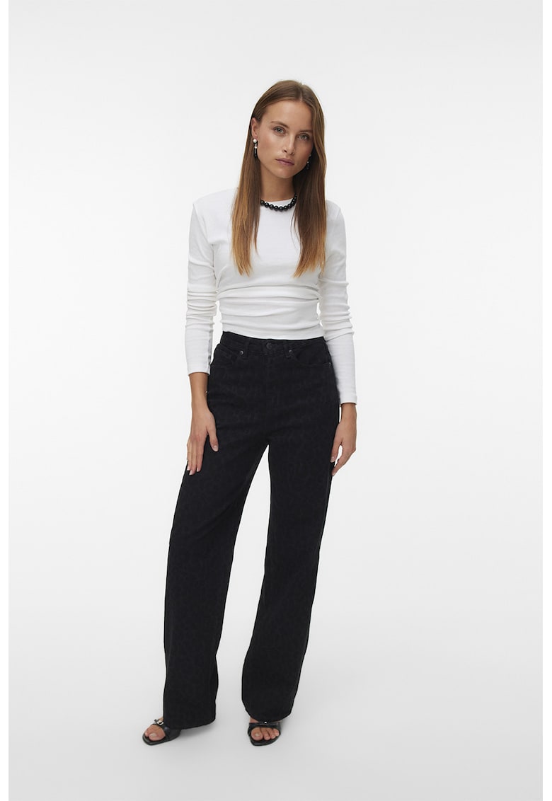 Прави дънки с животинска шарка Vero Moda