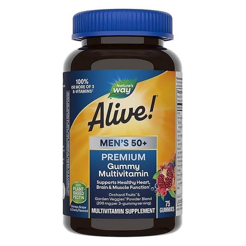 Премиум мултивитамини за мъже 50+ Алайв - Alive! Men’s 50+ Premium Gummies Multivitamin