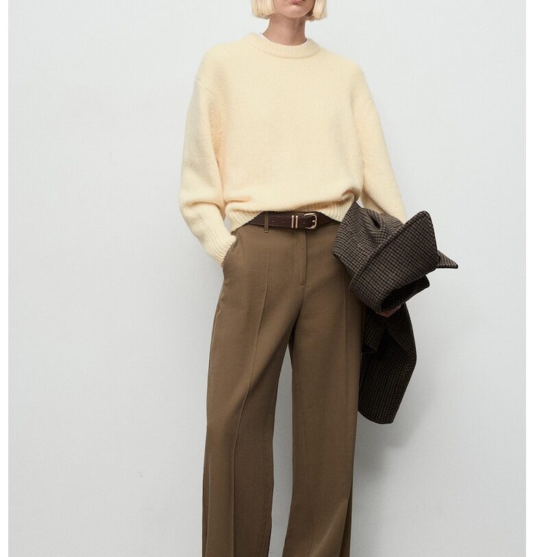 Пуловер с едра плетка Mango