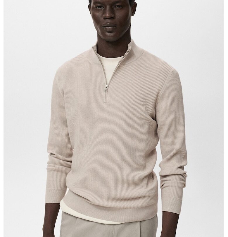 Пуловер с къс цип Mango