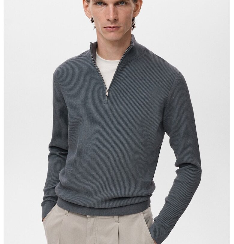 Пуловер с къс цип Mango