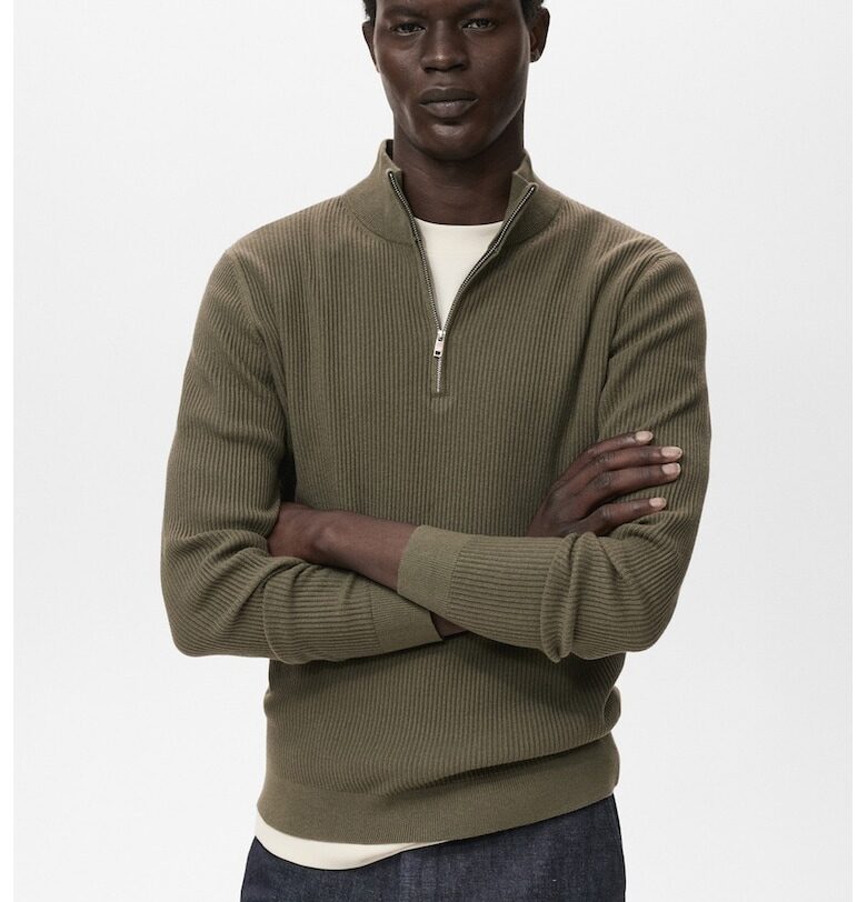 Пуловер с къс цип Mango