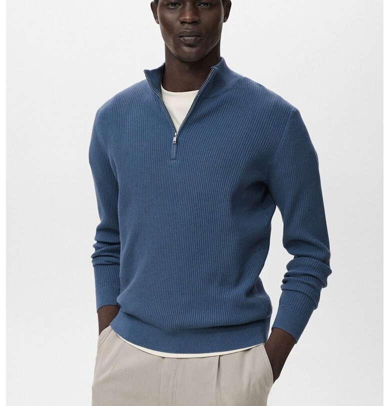 Пуловер с къс цип Mango