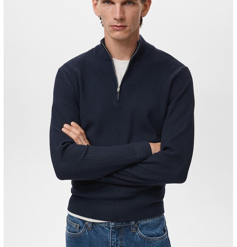 Пуловер с къс цип Mango