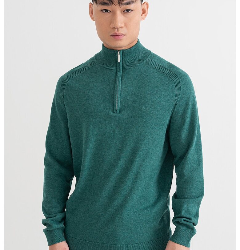 Пуловер с къс цип Tom Tailor