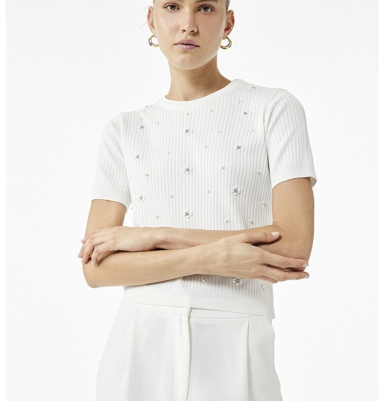 Пуловер с къси ръкави и мъниста KOTON