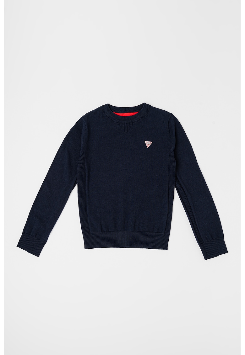 Пуловер с овално деколте и лого GUESS KIDS