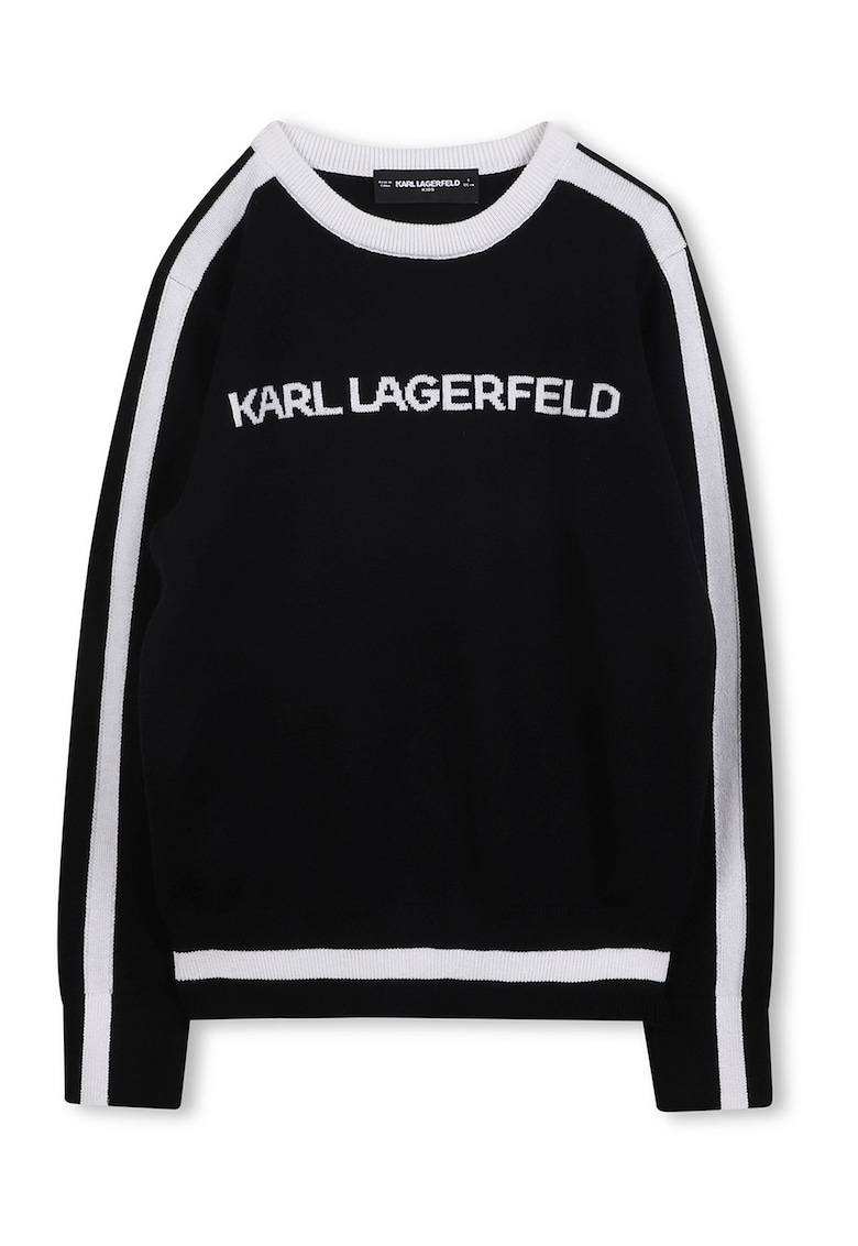 Пуловер с овално деколте и лого KARL LAGERFELD KIDS