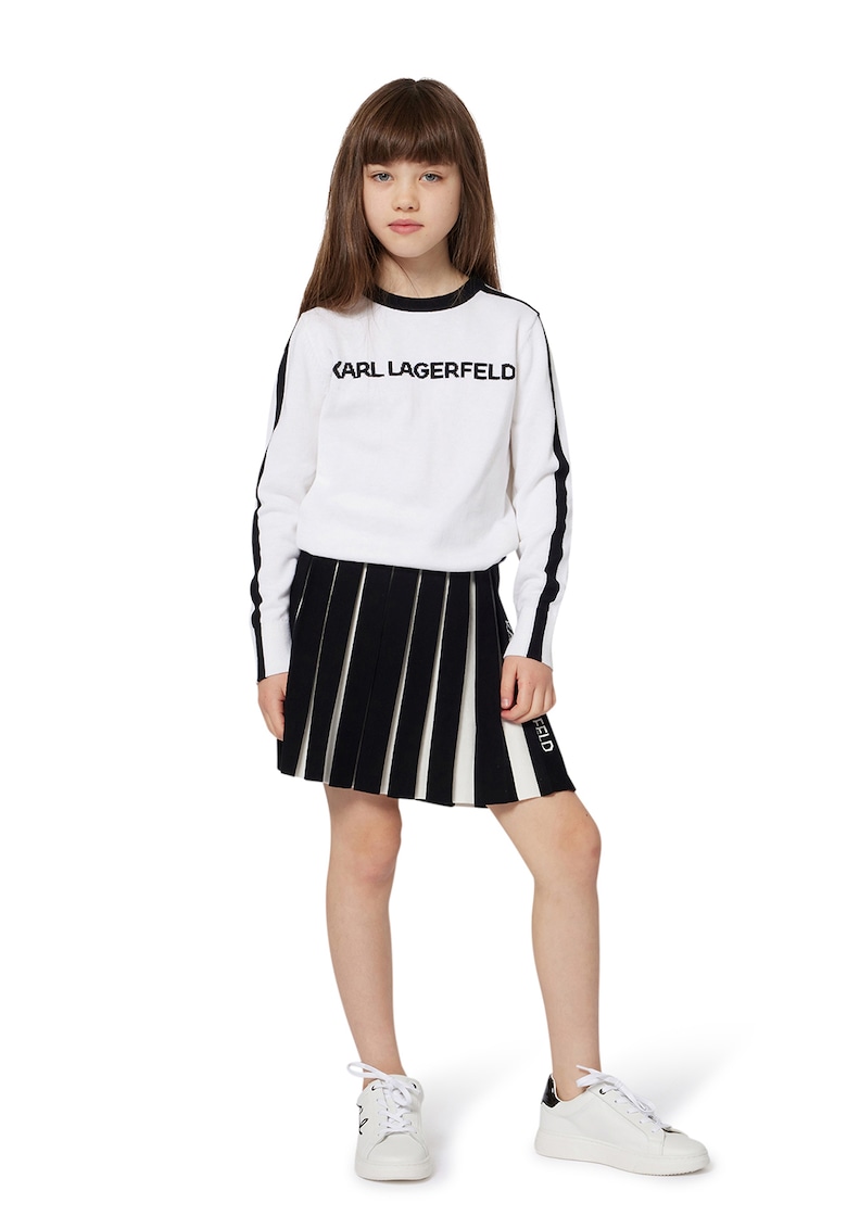 Пуловер с овално деколте и лого KARL LAGERFELD KIDS