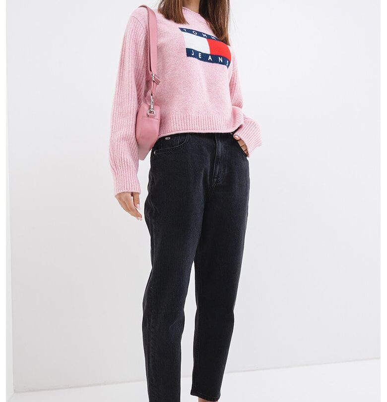 Пуловер с овално деколте и лого Tommy Jeans