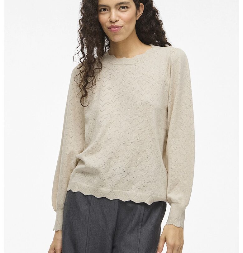 Пуловер с овално деколте и отвори Vila