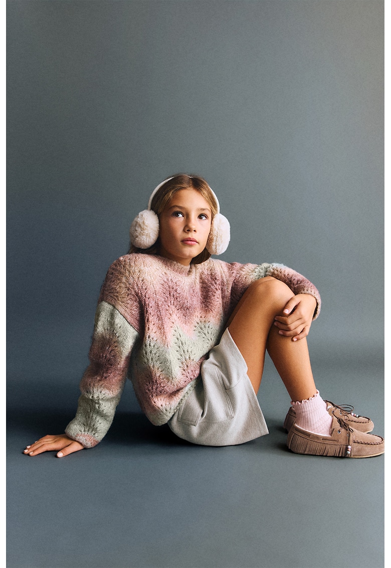 Пуловер с овално деколте и паднали ръкави Mango