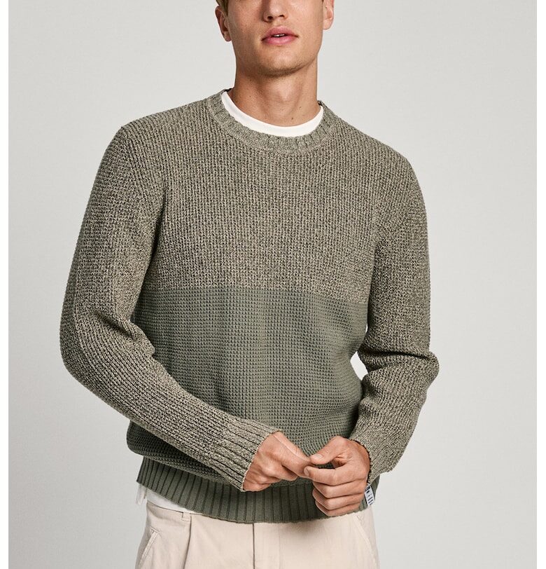 Пуловер с овално деколте и релеф Pepe Jeans London