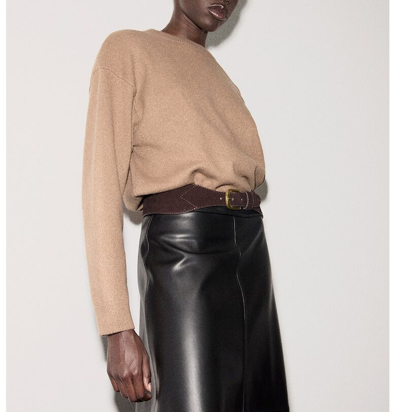 Пуловер с рипсени подгъви Mango