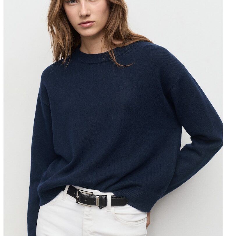 Пуловер с рипсени подгъви Mango