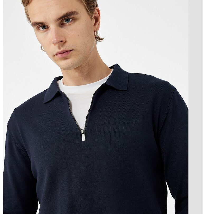 Пуловер с яка и цип KOTON