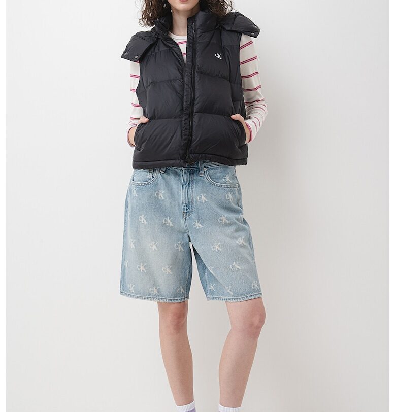 Пухен елек с качулка CALVIN KLEIN JEANS