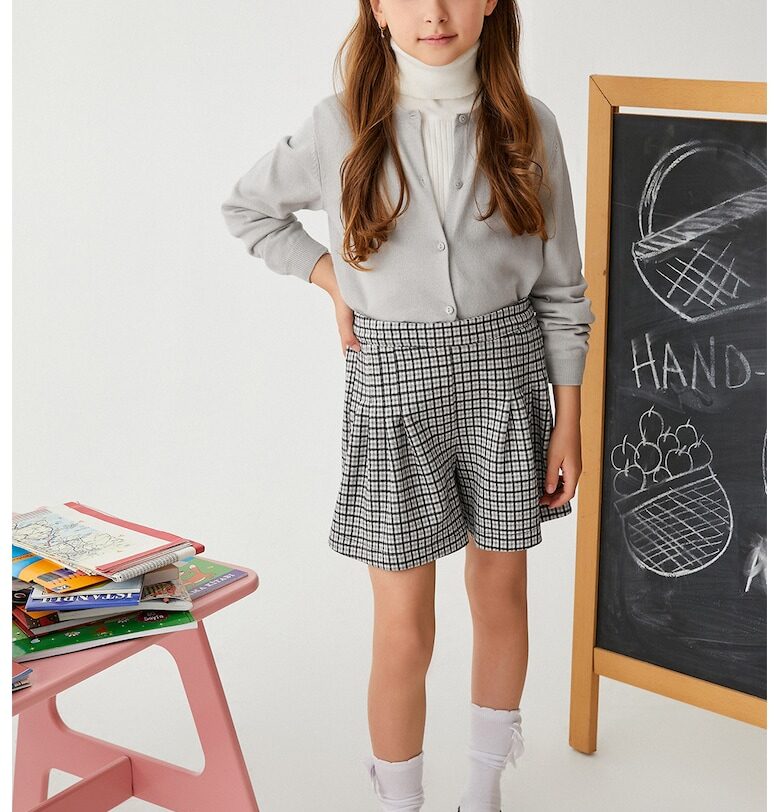 Разкроен кариран къс панталон KOTON