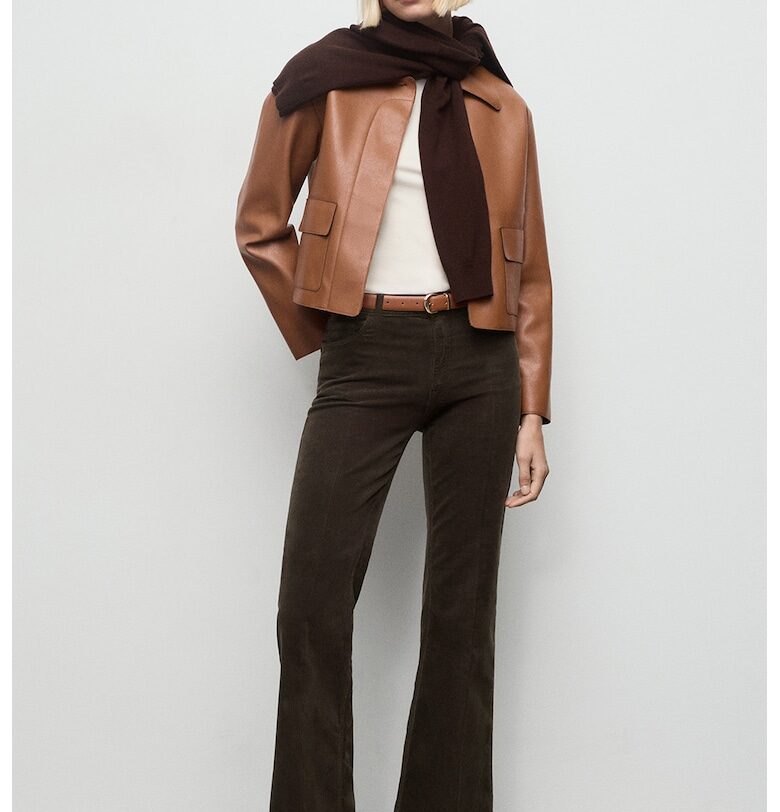 Разкроени дънки с миди талия Mango