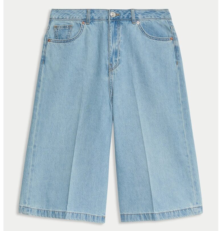 Разкроени къси дънки с миди талия Marks  Spencer