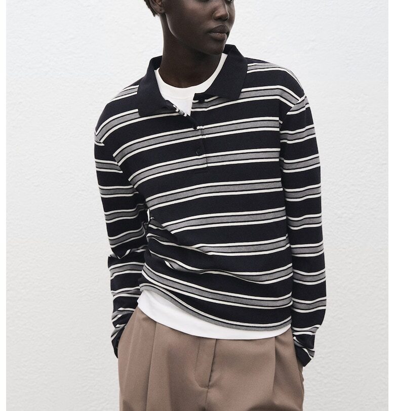 Раирана блуза с яка Mango