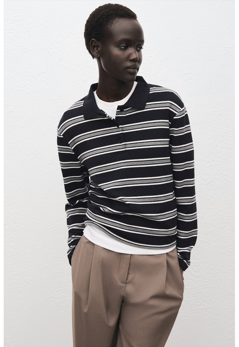 Раирана блуза с яка Mango