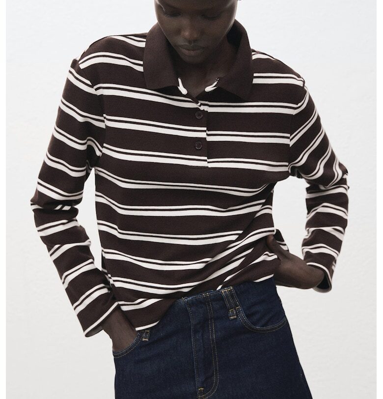 Раирана блуза с яка Mango