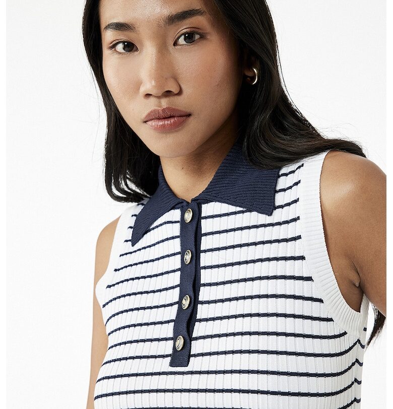 Раирана блуза с яка - без ръкави KOTON