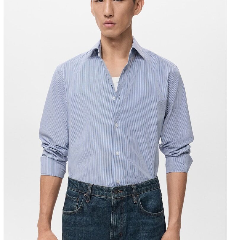 Раирана риза с дълги ръкави Mango