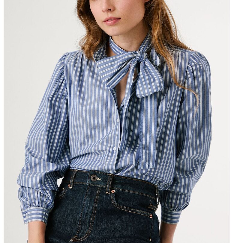 Раирана риза с яка-панделка Pepe Jeans London