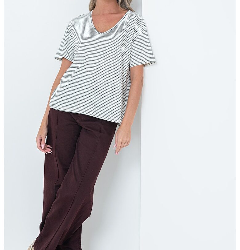 Раирана свободна шпиц тениска с лен Tommy Hilfiger