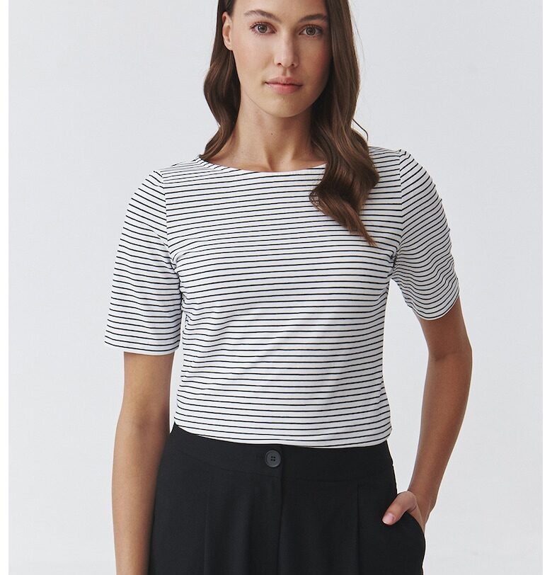 Раирана тениска с овално деколте и къси ръкави Tatuum