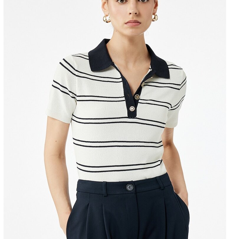 Раирана тениска с яка KOTON