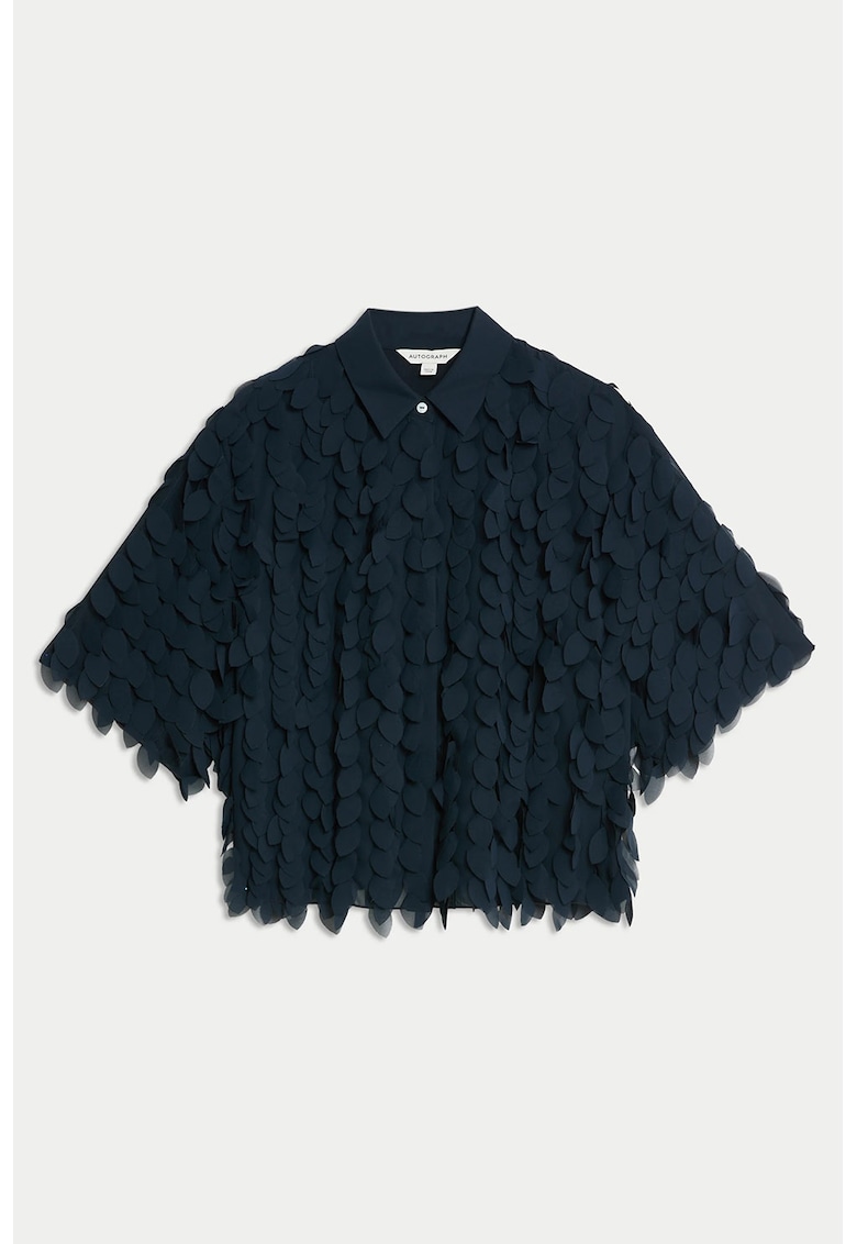 Релефна риза със среднодълги ръкави Marks  Spencer