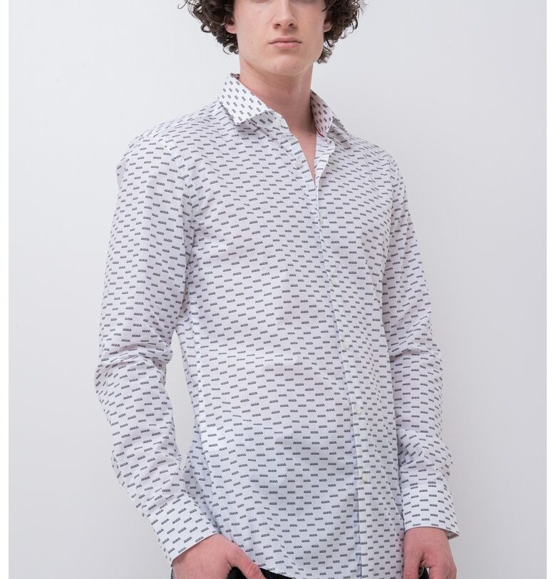 Риза Keno с дълги ръкави и десен HUGO