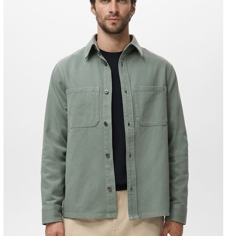 Риза от деним с джобове на гърдите Mango