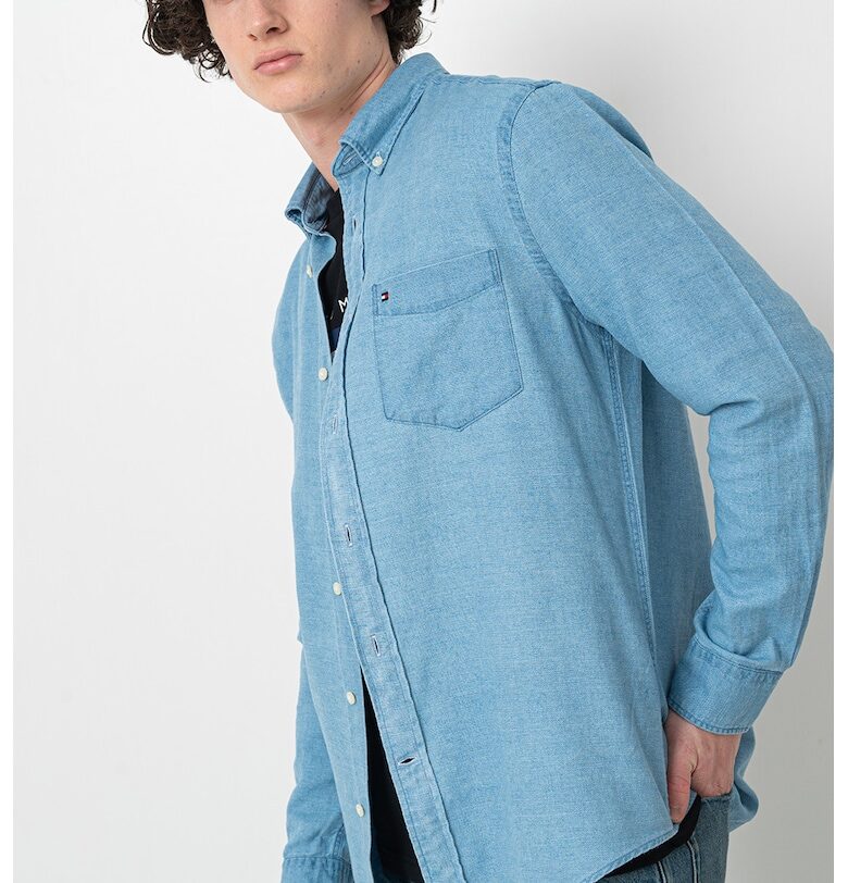 Риза от деним с яка с копчета Tommy Hilfiger