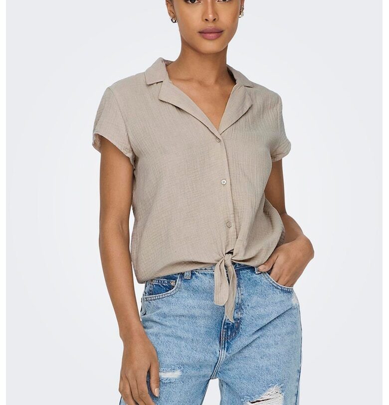 Риза от органичен памук с връзка на подгъва Only