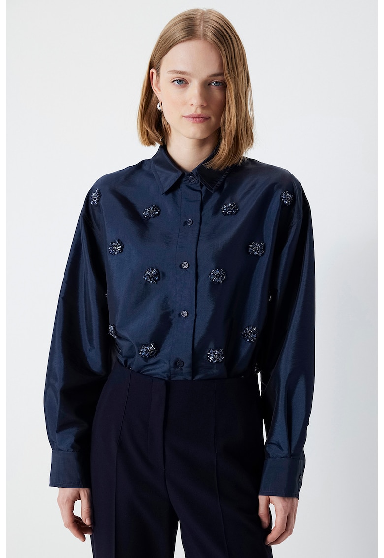 Риза с дълги ръкави и декоративни камъни Ipekyol