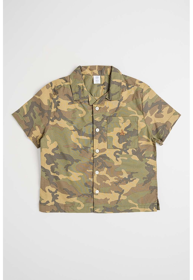 Риза с камуфлажен принт и къси ръкави GAP