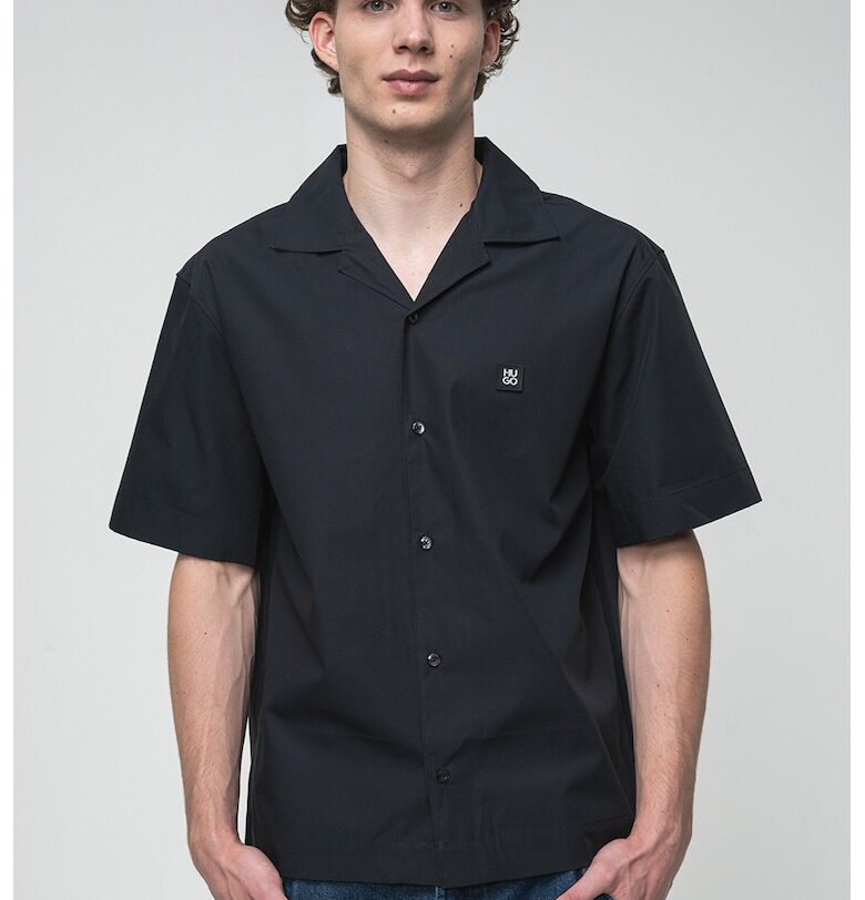 Риза с копчета и къси ръкави HUGO