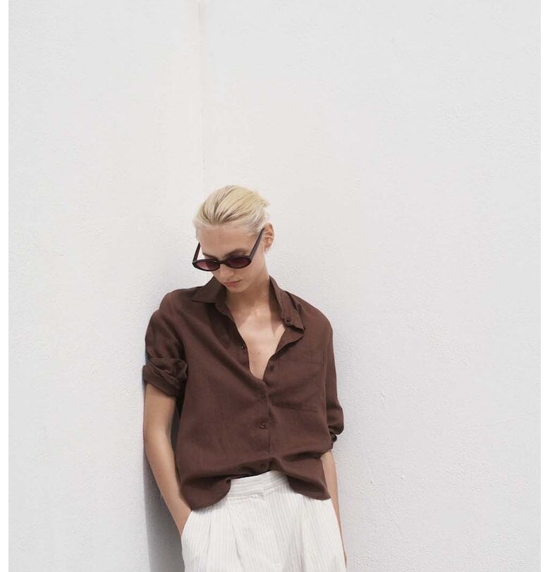 Риза с лиосел и лен с остра яка Mango