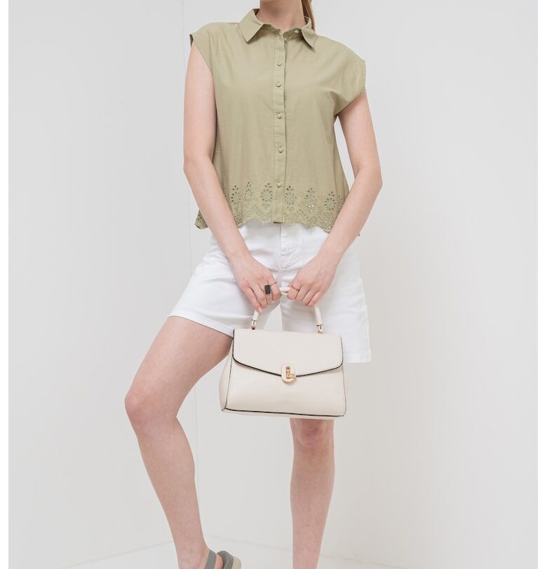 Риза с органичен памук и бродерии Only