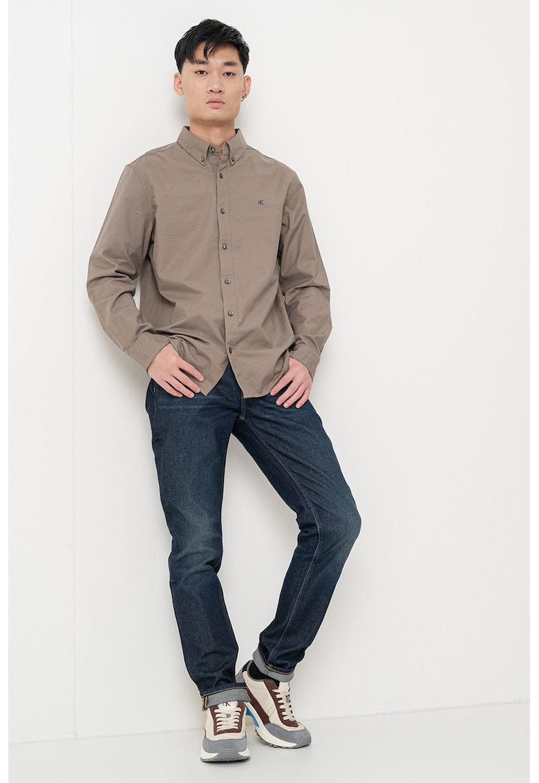 Риза с памук с копчета на яката CALVIN KLEIN JEANS