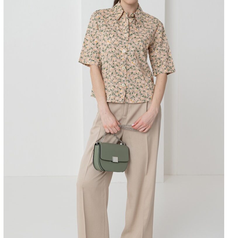 Риза с принт и къси ръкави United Colors of Benetton