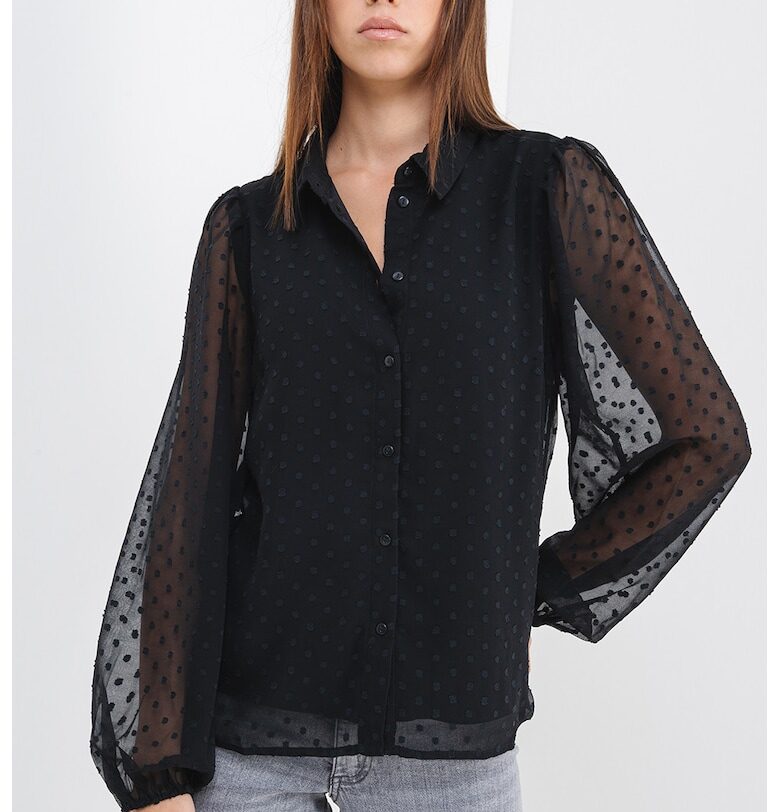 Риза с прозрачни и бухнали ръкави Vila