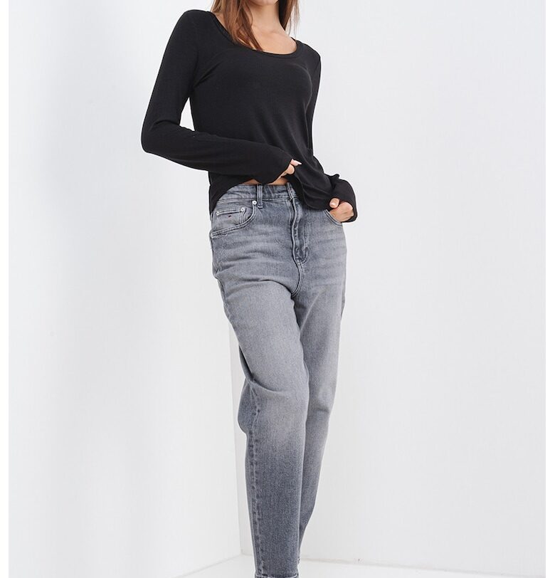Рипсена блуза с модал Tommy Jeans