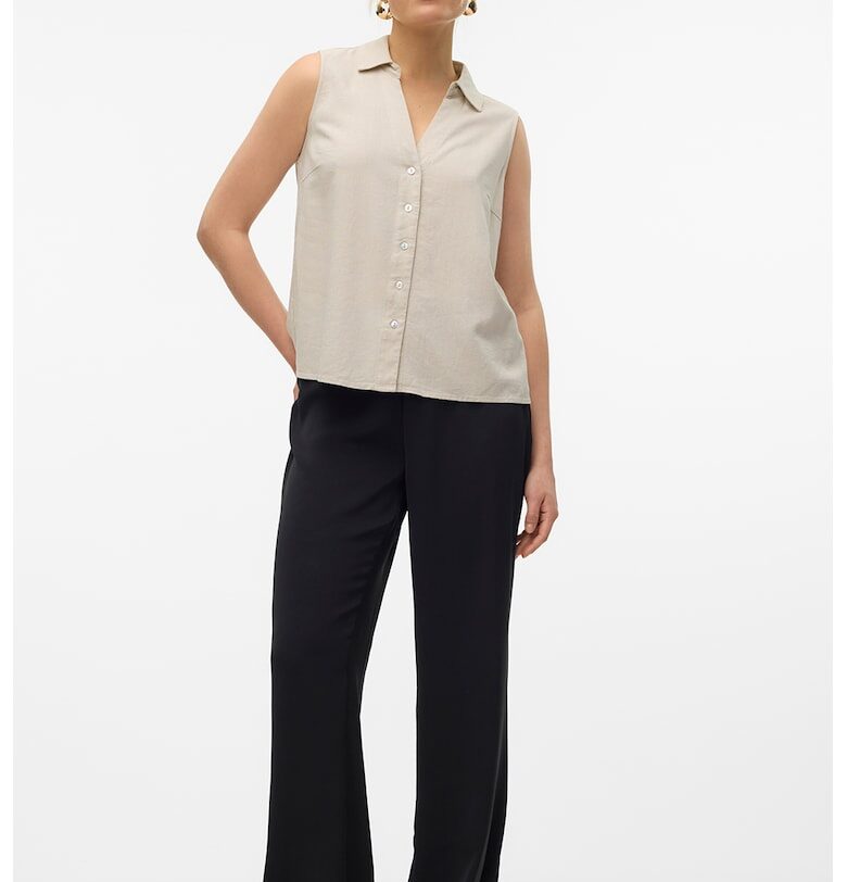 Рокля с лен - без ръкави Vero Moda