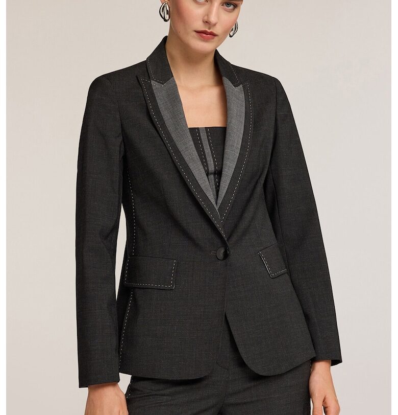 Сако с вълна с контрастни ревери Motivi